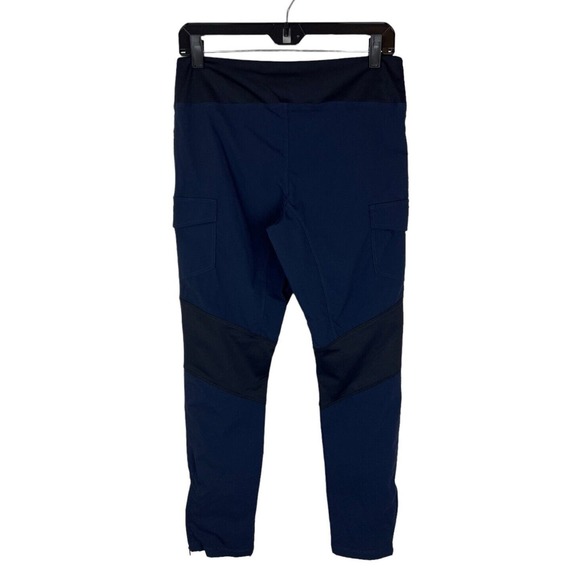 Anatomie Blue Contrast Panel Legging Pants Size M Pockets Ankle Zip Pull On Crop - Picture 2 of 9